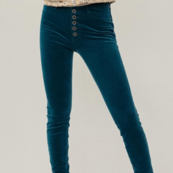 Anthropologie Pilco Blue Corduroy High Rise Skinny Jean 29 - Picture 2 of 9